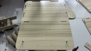 Wooden board and components of cat climber