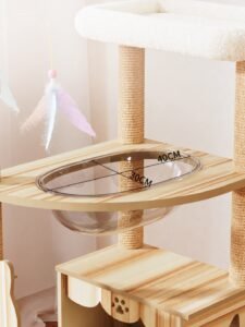 Cat tree clear bowl with 30cm and 40cm measurements